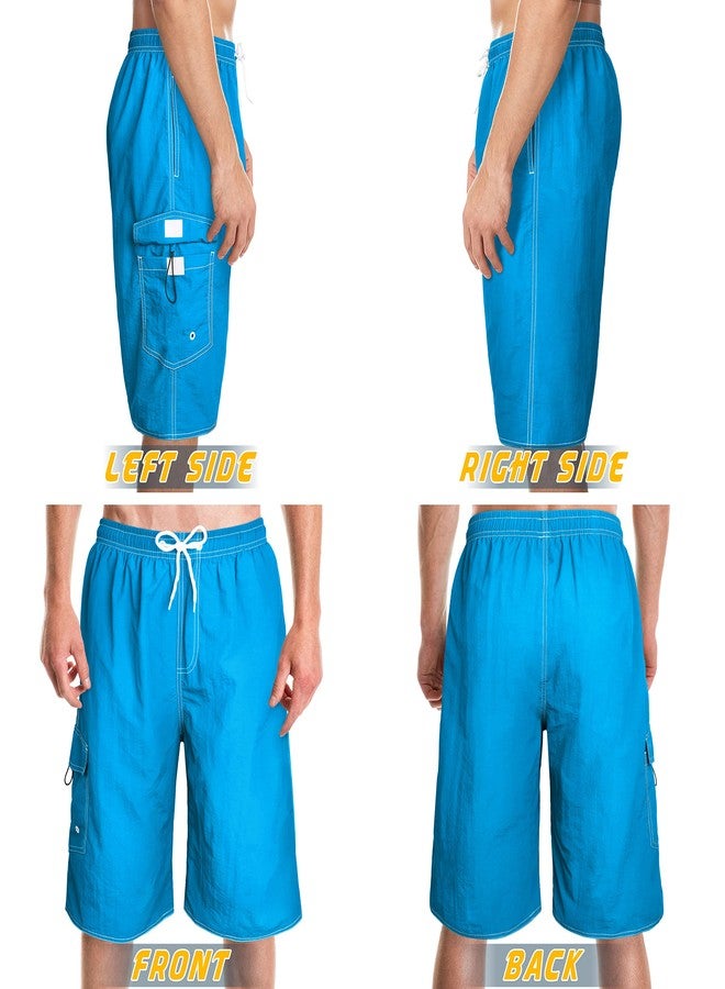 Srnede Mens Swim Trunks Swimming Trunks Swim Shorts Quick Dry 11 Inch with Mesh Lining Funny Swimwear Bathing Suits Blue - Image 4
